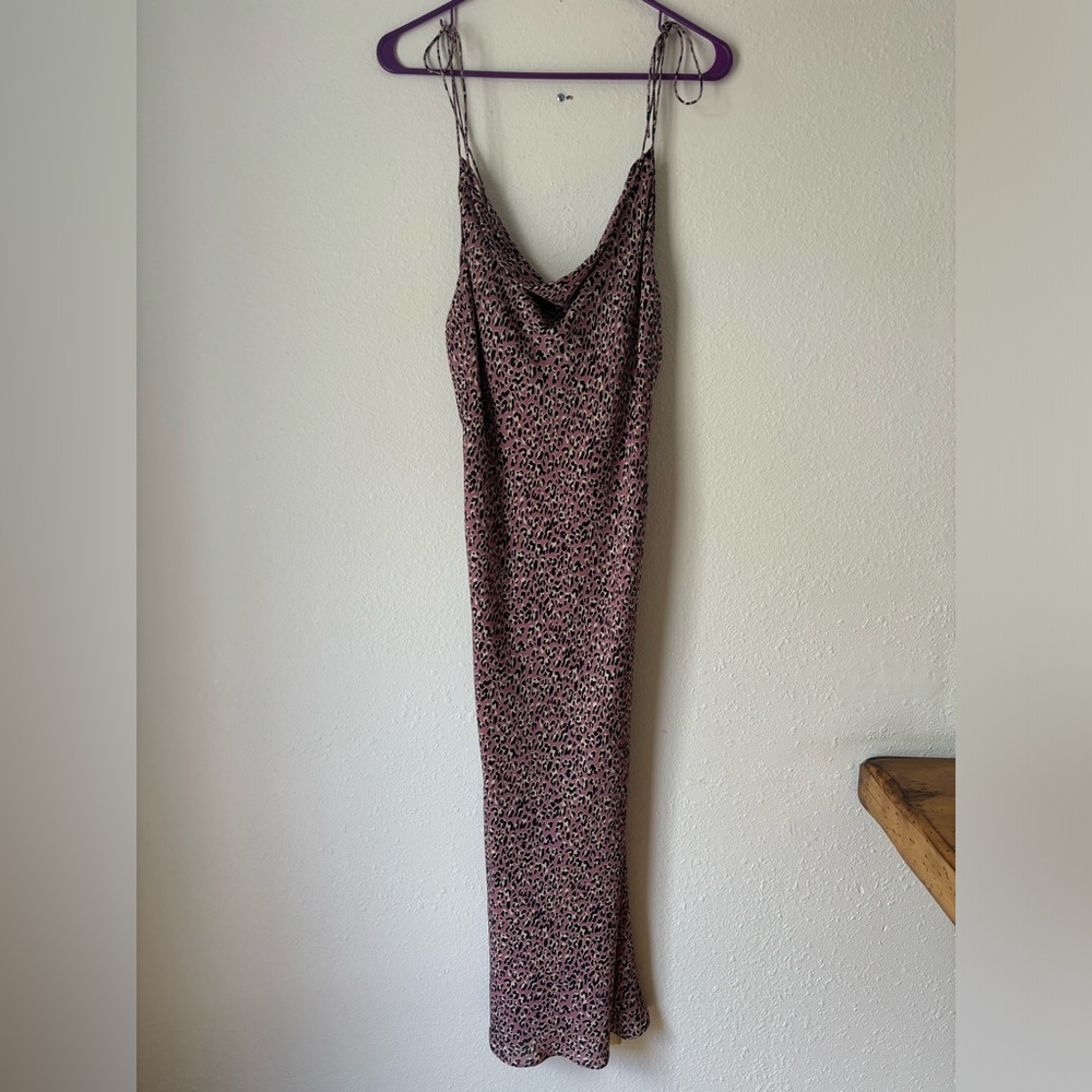 $499 Kiki De Montparnasse Women's Leopard Simple Slip Dress Georgette Sz 4